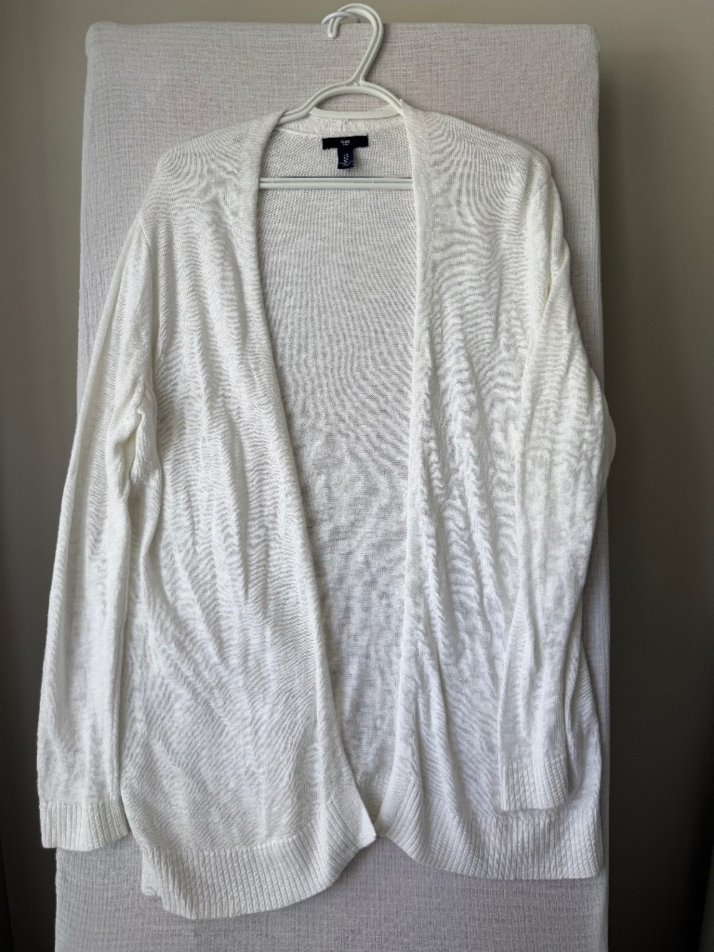 Gap Cardigan Sweater Womens Lg White Cotton/Rayon  Classic Preppy
